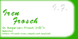 iren frosch business card